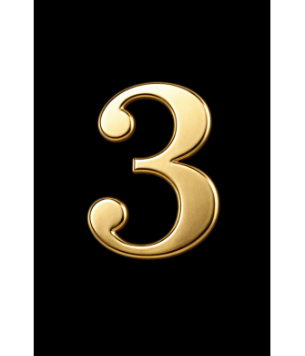 GENDEC 8 cm Altın Sarı Paslanmaz Metal Kapı Numarası No:3