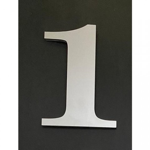 GENDEC 7 cm Metalik Gri Kapı Numarası No:1