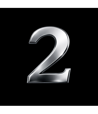 GENDEC 7 cm Metalik Gri Kapı Numarası No:2