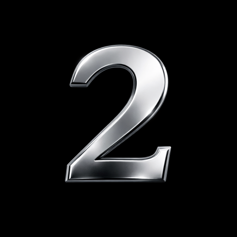 GENDEC 7 cm Metalik Gri Kapı Numarası No:2