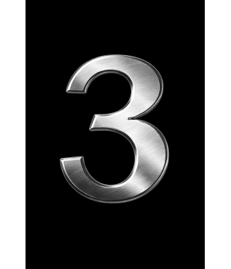 GENDEC 7 cm Metalik Gri Kapı Numarası No:3