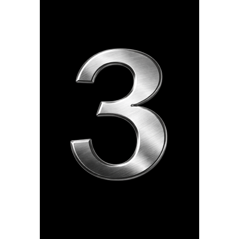 GENDEC 7 cm Metalik Gri Kapı Numarası No:3