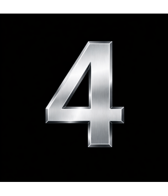 GENDEC 7 cm Metalik Gri Kapı Numarası No:4