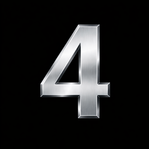 GENDEC 7 cm Metalik Gri Kapı Numarası No:4