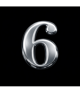 GENDEC 7 cm Metalik Gri Kapı Numarası No:6